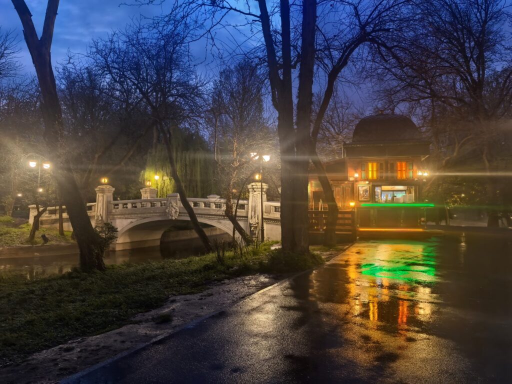 Cismigiu noaptea la pod